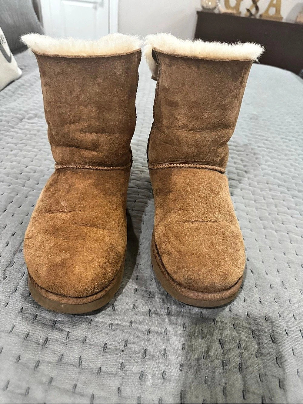 UGG Classic Mini Bailey Bow Bailey Bow Winter Boots Brown US 10